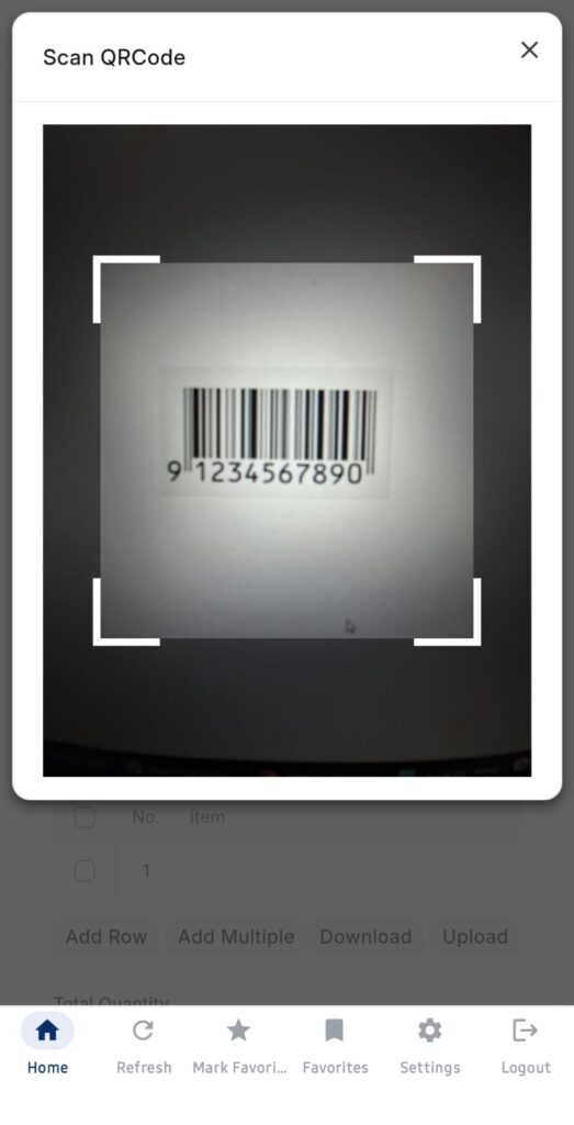 ERPNext Mobile app native camera barcode and QR code scanning